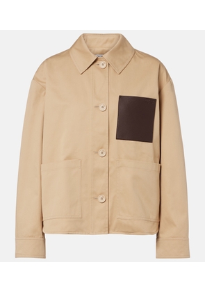Loewe Leather-trimmed cotton jacket
