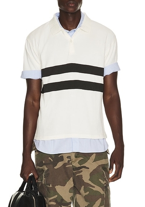Gimaguas Mister Polo in White & Navy - White. Size XL/1X (also in S, M, L).