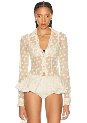 Dries Van Noten Cloudy Shirt in Ecru - Cream. Size 38 (also in ).