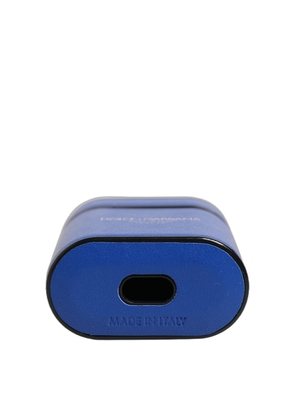 Dolce & Gabbana Case Blue Calf Leather Logo Flip Holder Strap Airpods