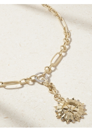 FoundRae - Internal Compass + Small Mixed Clip 18-karat White And Yellow Gold Diamond Necklace - One size