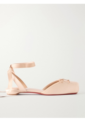 Christian Louboutin - Cassia Bow-detailed Grosgrain-trimmed Satin Flats - Pink - IT36,IT36.5,IT37,IT37.5,IT38,IT38.5,IT39,IT39.5,IT40,IT40.5,IT41,IT41.5,IT42