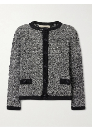 Valentino Garavani - Embellished Knitted Linen Cardigan - Black - xx small,x small,small,medium,large