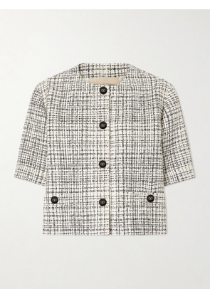 Valentino Garavani - Tweed Cotton-blend Blazer - White - IT36,IT38,IT40,IT42,IT44,IT46