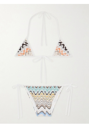 Missoni - Mare Striped Crochet-knit Triangle Bikini - Blue - IT36,IT38,IT40,IT42,IT44,IT46,IT48