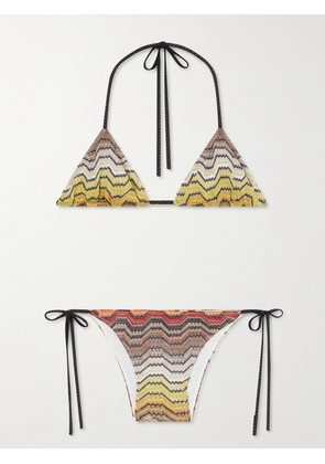 Missoni - Mare Striped Metallic Crochet-knit Triangle Bikini - Gold - IT36,IT38,IT40,IT42,IT44,IT46,IT48