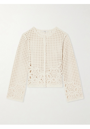 FRAME - The Postcard Crocheted Cotton Cardigan - Neutrals - x small,small,medium,large,x large