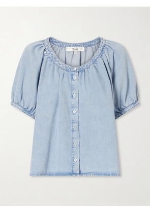 FRAME - The Resort Cotton And Lyocell-blend Chambray Blouse - Blue - x small,small,medium,large,x large