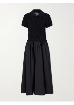 Polo Ralph Lauren - Crocheted Cotton-poplin Maxi Dress - Black - xx small,x small,small,medium,large,x large,xx large