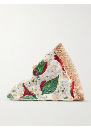 Judith Leiber Couture - Pizza Crystal-embellished Gold-tone Clutch - Multi - One size