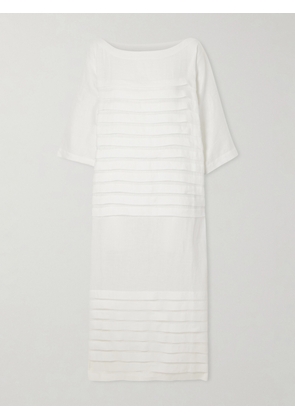 Les Vacances D’Irina - Cleo Tiered Linen Maxi Dress - White - x small,small,medium,large