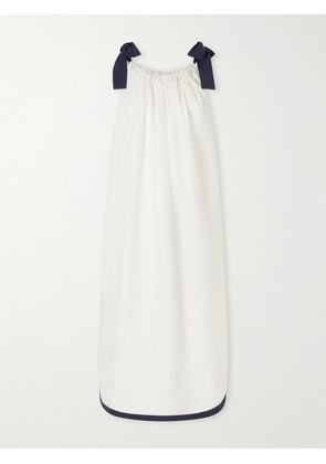 Les Vacances D’Irina - Two-tone Cotton-poplin Maxi Dress - White - x small,small,medium,large