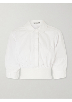 SIMKHAI - Stiles Gathered Cotton-poplin Shirt - White - x small,small,medium,large,x large