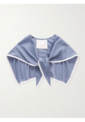 Les Vacances D’Irina - Sailor Cotton-voile Triangle Scarf - Blue - One size