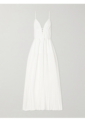 SIMKHAI - Selene Cut-out Pleated Poplin Maxi Dress - White - US0,US2,US4,US6,US8,US10,US12
