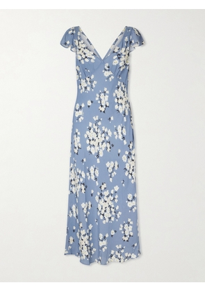 RIXO - Cathy Floral-print Crepe Midi Dress - Blue - UK 6,UK 8,UK 10,UK 12,UK 14,UK 16,UK 18,UK 20