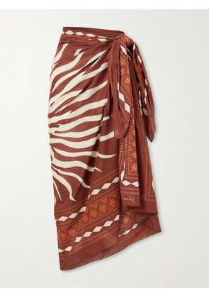 Johanna Ortiz - Printed Cotton Pareo - Burgundy - One size