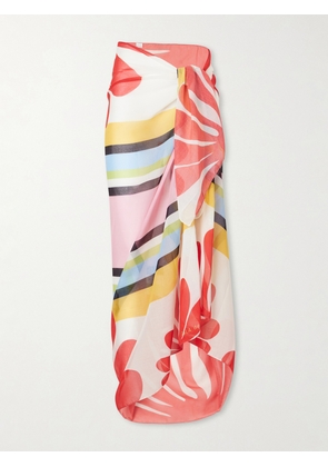 Cala de la Cruz - Luana Floral-print Voile Pareo - Multi - One size