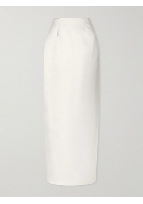 Danielle Frankel - Tristan Silk And Wool-blend Satin Maxi Skirt - Neutrals - US0,US2,US4,US6,US8,US10,US12