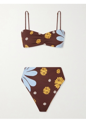 Cala de la Cruz - Printed Bikini - Brown - x small,small,medium,large