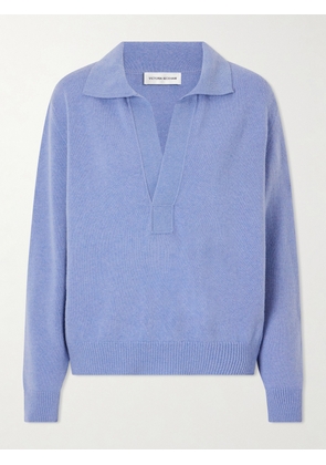 Victoria Beckham - Genevieve Wool And Cashmere Polo Sweater - Blue - x small,small,medium,large,x large
