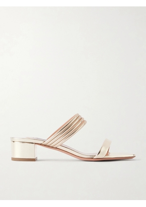 Aquazzura - Collier 35 Embellished Metallic Leather Mule - Gold - IT35,IT36,IT36.5,IT37,IT37.5,IT38,IT38.5,IT39,IT39.5,IT40,IT40.5,IT41,IT41.5,IT42