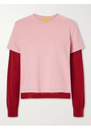 Guest In Residence - Layer Cotton, Cashmere And Silk-blend Shirt - Pink - x small,small,medium,large,x large
