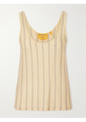 Guest In Residence - Striped Cashmere Tank - Yellow - x small,small,medium,large,x large