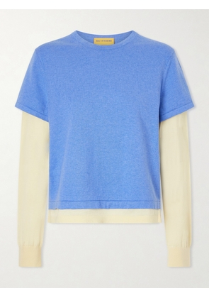 Guest In Residence - Layer Cotton, Cashmere And Silk Blend T-shirt - Blue - x small,small,medium,large,x large