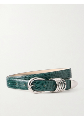 Déhanche - Hollyhock Lizard-effect Leather Belt - Green - x small,small,medium,large,x large
