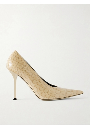CHRISTEN - Helix 95 Croc-effect Leather Pumps - Neutrals - IT36,IT37,IT37.5,IT38,IT38.5,IT39,IT39.5,IT40,IT41,IT42