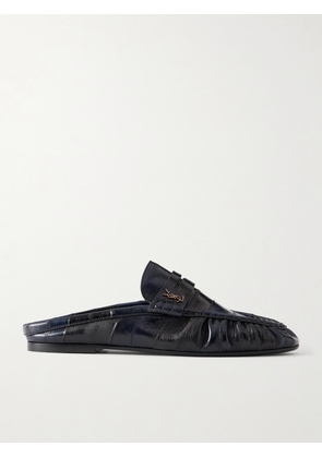 SAINT LAURENT - Le Loafer Logo-embellished Mules - Black - EU 35,EU 36,EU 37,EU 37.5,EU 38,EU 38.5,EU 39,EU 39.5,EU 40,EU 41,EU 42