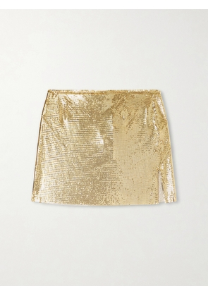 RABANNE - Chainmail Gold-tone Mini Skirt - FR 34,FR 36,FR 38,FR 40,FR 42,FR 44