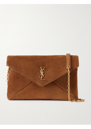 SAINT LAURENT - Cassandre Suede Shoulder Bag - Brown - One size