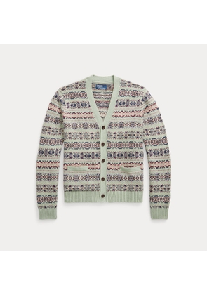 Fair Isle Linen-Cotton Cardigan