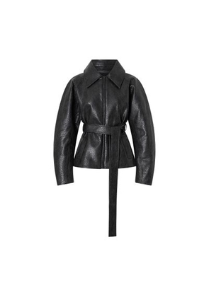 Oreno croc-effect belted jacket