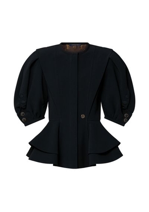 Puff-Sleeve Peplum Jacket