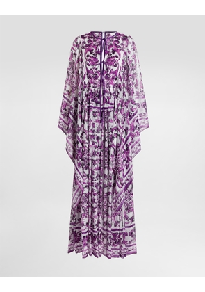 Dolce & Gabbana Majolica-print Chiffon Dress - Woman Dresses Multicolor M