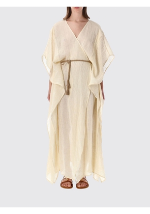 120% LINO Dress Woman color Natural