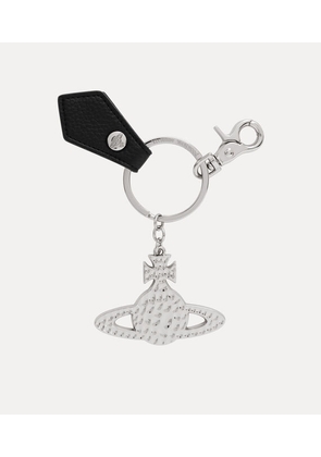 Vivienne Westwood Hammered Orb Keyring Metal Black-pu-grain One Size Unisex