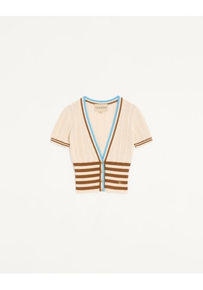 Valentino COTTON CARDIGAN Woman BIRCH L