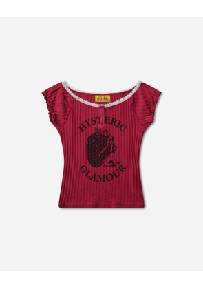Women s Strawberry Freak Baby T-Shirt Pink
