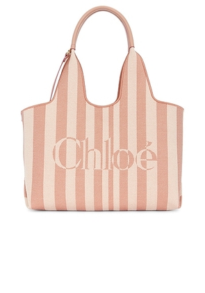 Chloe Striped Tote Bag in Nougat - Peach. Size all.