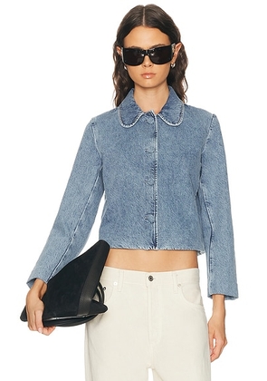 FRAME The Palm Jacket in Water - Blue. Size M (also in XS, S, L).