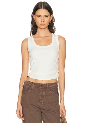 Burberry Tie Side Tank Top in Chalk - White. Size L (also in XS, S, M).