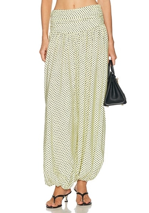 Françoise Nora Pant in Polka Dot Lemon - Yellow. Size 42 (also in 34, 38, 40).