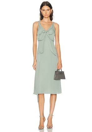 Acne Studios Dowla Heavy Silk Dress in Sage Green - Sage. Size 40 (also in 38).