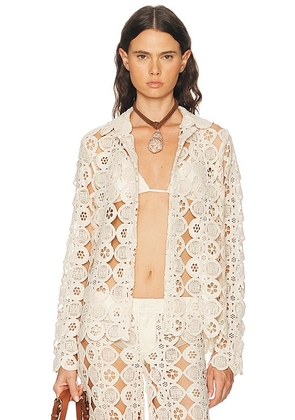 Eliou Gabriel Top in Calpi Cru - Cream. Size S (also in XS, M, L).