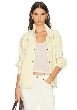 FRAME The Seersucker Track Jacket in Lemon Multi - Yellow. Size L (also in XS, S, M).