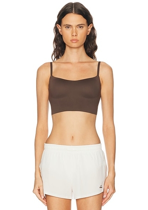 NikeSKIMS Matte Cami Long Line Bra in Dark Sepia - Chocolate. Size L (also in S, M, XL).